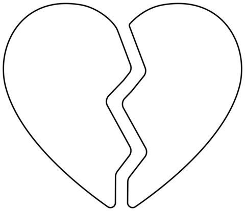 Broken Heart Emoji Coloring Page